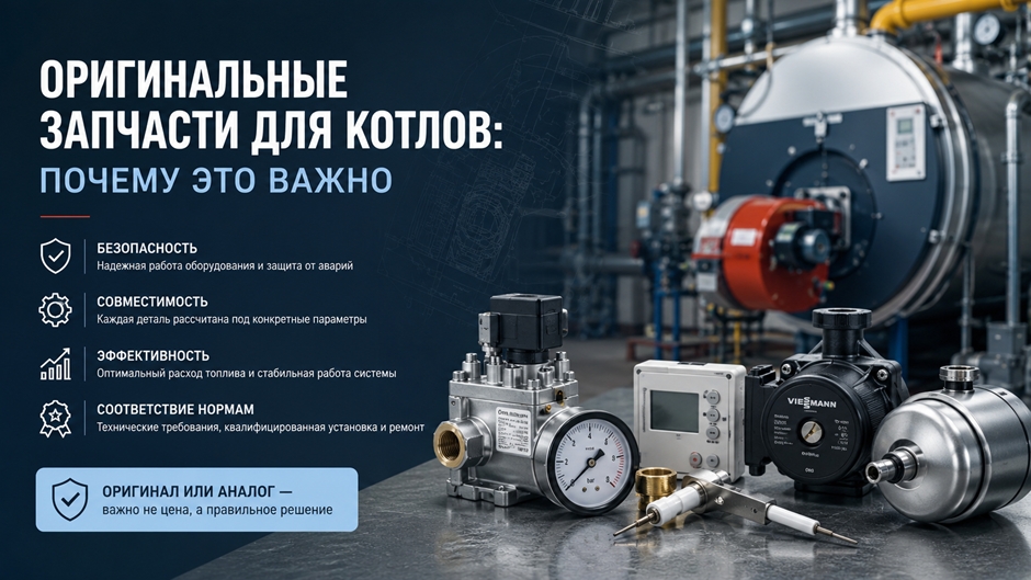 Оригинальные запчасти для котлов Viessmann и Buderus — почему важно выбирать оригинал
